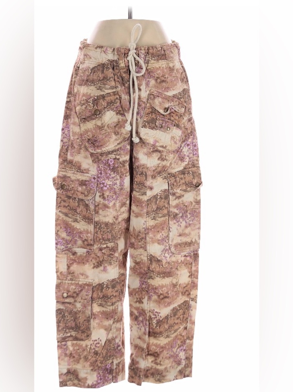Free People Tahiti Printed Cargo Pants Rare Small